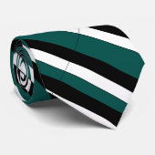 Turquoise Black and White University Cravate de ba (Roulé)