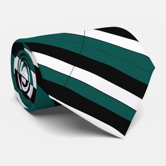 Turquoise Black and White University Cravate de ba (Roulé)