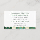 Turquoise Black Bead Maker Kostuum Sieraden Visitekaartje (Achterkant)