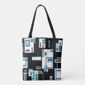Turquoise Black Blocks Funky Sac fourre-tout (Dos)