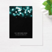 Turquoise Black Bokeh Lights Custom Eear Card (Bureau)
