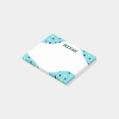 Turquoise Black Cool Stars Naam toevoegen Post-it® Notes (Schuin)