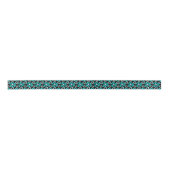 Turquoise Black en White Batik Flowers Lint (Voorkant)