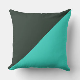 Turquoise & Black green Solid Color Background Kussen