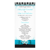 Turquoise, Black Love Hearts Programme de mariage (Devant)