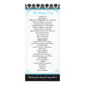 Turquoise, Black Love Hearts Programme de mariage (Dos)