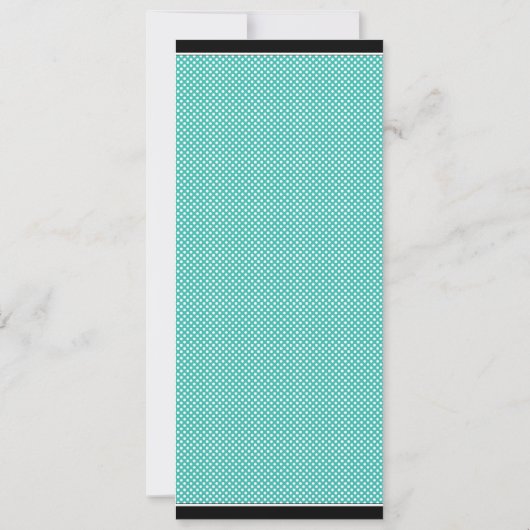 Turquoise Black Polka Dot Bat Mitzvah Uitnodiging (Achterkant)