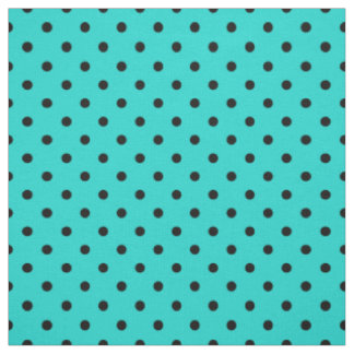 Turquoise Black Spotty Polka Dot Pattern Stof