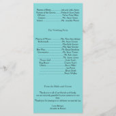 Turquoise Black Swirl programme de mariage floriss (Dos)