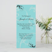 Turquoise Black Swirl programme de mariage floriss (Debout devant)