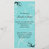 Turquoise Black Swirl programme de mariage floriss (Devant)
