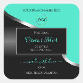 Turquoise Black Wavy Silver avec Étiquettes de pro (Devant)