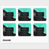 Turquoise Black Wavy Silver avec Étiquettes de pro (Feuille)