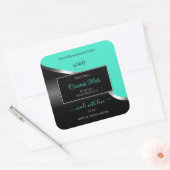 Turquoise Black Wavy Silver avec Étiquettes de pro (Enveloppe)