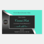 Turquoise Black Wavy Silver avec Étiquettes de pro (Devant)