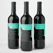 Turquoise Black Wavy Silver avec Étiquettes de pro (Bouteilles)