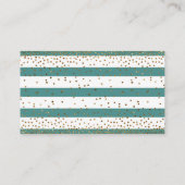 Turquoise & Blanc, Cartes à roulettes Confetti (Dos)