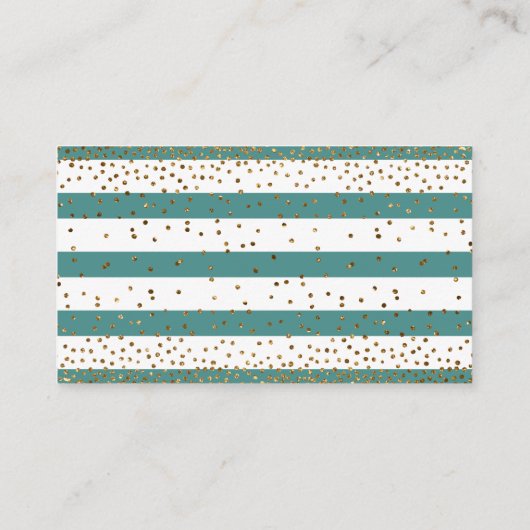 Turquoise & Blanc, Cartes à roulettes Confetti (Dos)