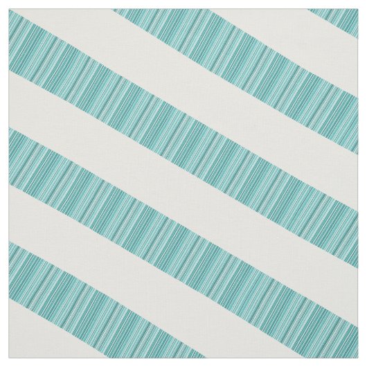 Turquoise Blanc Diagonal Moderne Tissu (Échantillon)