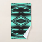 Turquoise Blanc Noir Ombré Art Abstrait Moderne (Serviette à main)