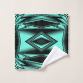 Turquoise Blanc Noir Ombré Art Abstrait Moderne (Gant de toilette)