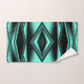 Turquoise Blanc Noir Ombré Art Abstrait Moderne (Serviette à main)