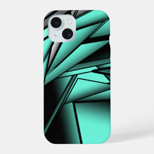 Turquoise Blanc Noir Ombré Art Abstrait Moderne