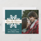 Turquoise blanc photo Noël Grossesse Faire-part (Devant)