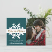 Turquoise blanc photo Noël Grossesse Faire-part (Debout devant)