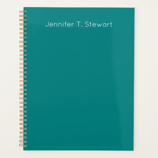 Turquoise & Blanc Professionnel Élégant Simple (Devant)