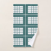 Turquoise blanc rayures Motif élégant moderne (Serviette à main)