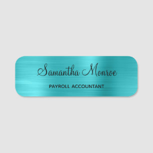 Turquoise Blau Metaal Naamplaatje