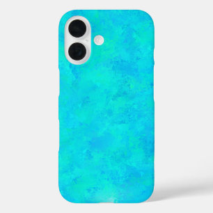 turquoise blauw Abstract patroon iPhone 16 Hoesje