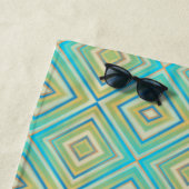 Turquoise Blauw Alternatief Diamant Patroon Strandlaken (In situ)