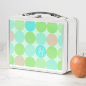 Turquoise blauw, appelgroen & licht koraal cirkels (In situ)