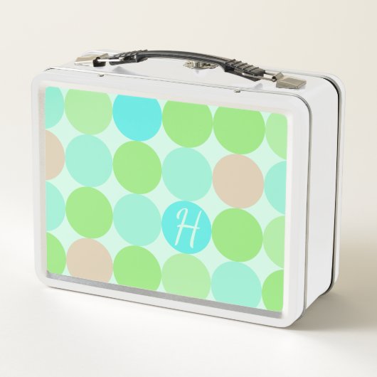 Turquoise blauw, appelgroen & licht koraal cirkels (Achterkant)