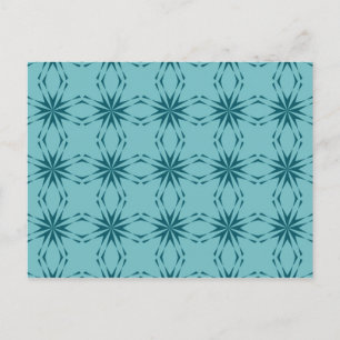 Turquoise blauw, cool, trendy flower abstractie briefkaart