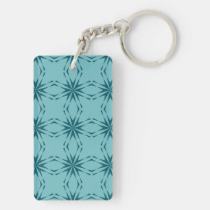 Turquoise blauw, cool, trendy flower abstractie sleutelhanger