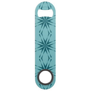 Turquoise blauw, cool, trendy flower abstractie speed flessenopener