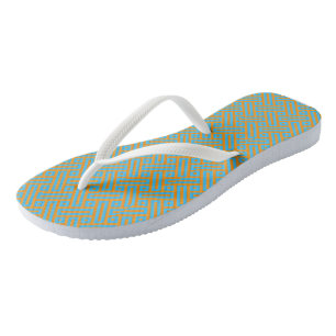 Turquoise blauw en sinaasappel teenslippers