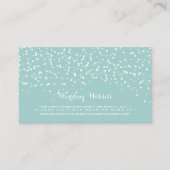 Turquoise Blauw en Wit Bruiloft Confetti Patroon Informatiekaartje (Voorkant)