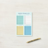 Turquoise Blauw Geel Georganiseerde Dingen om te d Post-it® Notes (Op bureau)