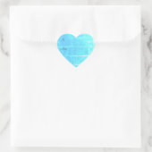 Turquoise blauw gestructureerd hart sticker (Tas)