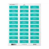 Turquoise Blauw & Goud Glanzende Confetti Stippen  Etiket (Full Sheet)