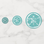 Turquoise blauw goudbruinkoolmonogram confetti (Voorkanten)