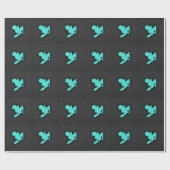 Turquoise; Blauw Groen Motorcross Cadeaupapier (Vlak)