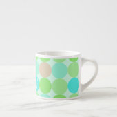 Turquoise Blauw Groen & Oranje Cirkels Monogram Espresso Kop (Rechts)