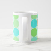 Turquoise Blauw Groen & Oranje Cirkels Monogram Jumbo Mok (Achterkant)