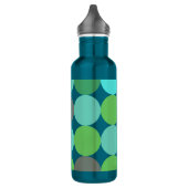 Turquoise Blauw Groen & Oranje Cirkels Monogram Waterfles (Links)