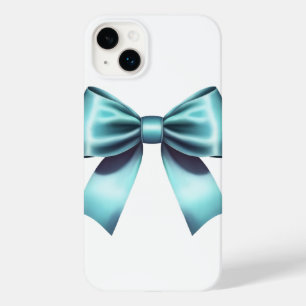 Turquoise Blauw Lint Elegante Meisjesachtige Strik Case-Mate iPhone 14 Plus Hoesje